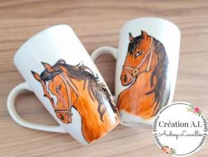 Tasses chevaux - Création AL Audrey Lavallée